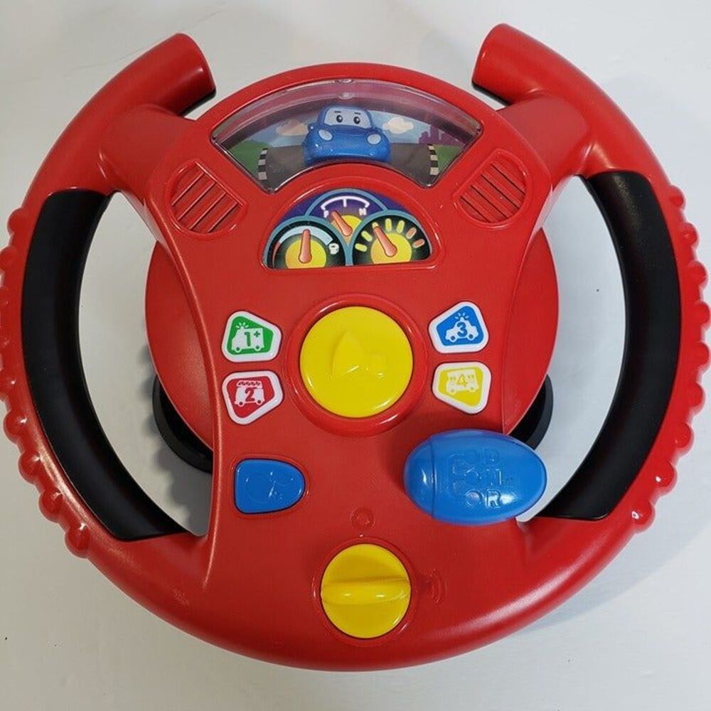 Toddlers Play Red Steering Wheel Sound & Music Carseat Car Seat Toy Baby